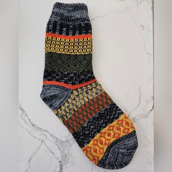 American Vintage Accessories - Bohemian | Granola yellow black maximalist print Gorpcore tube socks